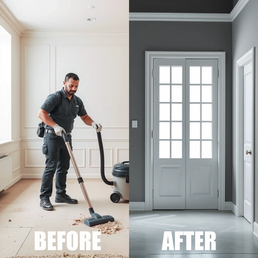 Úklid po rekonstrukci s průmyslovým vysavačem